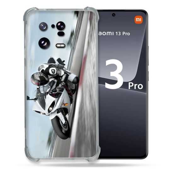 Coque Renforcée pour Xiaomi Mi 13 PRO Moto Course GP Blanche