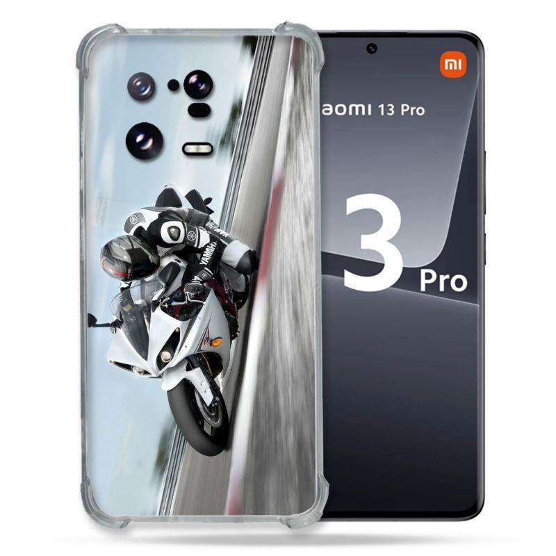 Coque Renforcée pour Xiaomi Mi 13 PRO Moto Course GP Blanche