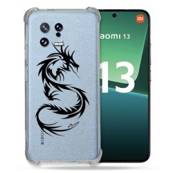 Coque Renforcée Transparente pour Xiaomi Mi 13 Dragon Noir