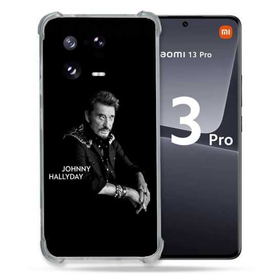 Coque Renforcée pour Xiaomi Mi 13 PRO Musique Johnny Hallyday Noir