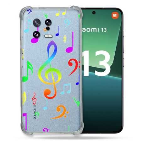Coque Renforcée Transparente pour Xiaomi Mi 13 Note Musique Colore