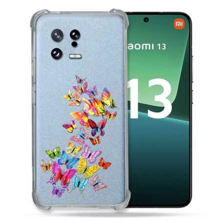 Coque Renforcée Transparente pour Xiaomi Mi 13 Papillon Multicolore