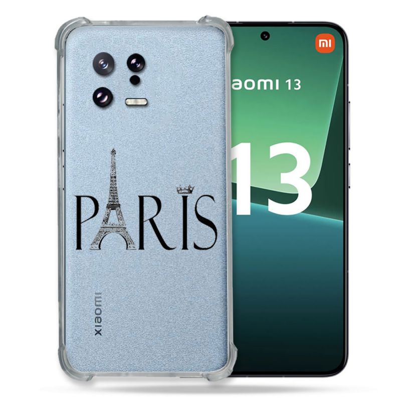 Coque Renforcée Transparente pour Xiaomi Mi 13 Paris Noir