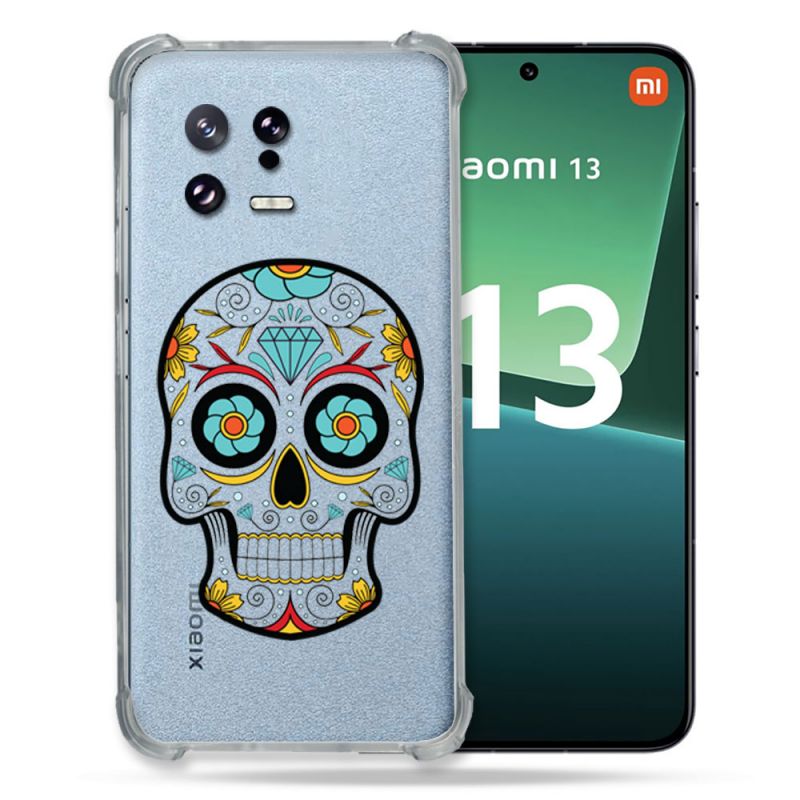 Coque Renforcée Transparente pour Xiaomi Mi 13 Tete Mort Color