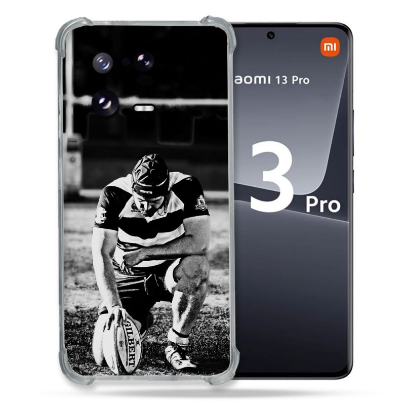 Coque Renforcée pour Xiaomi Mi 13 PRO Sport Rugby Noir Blanc