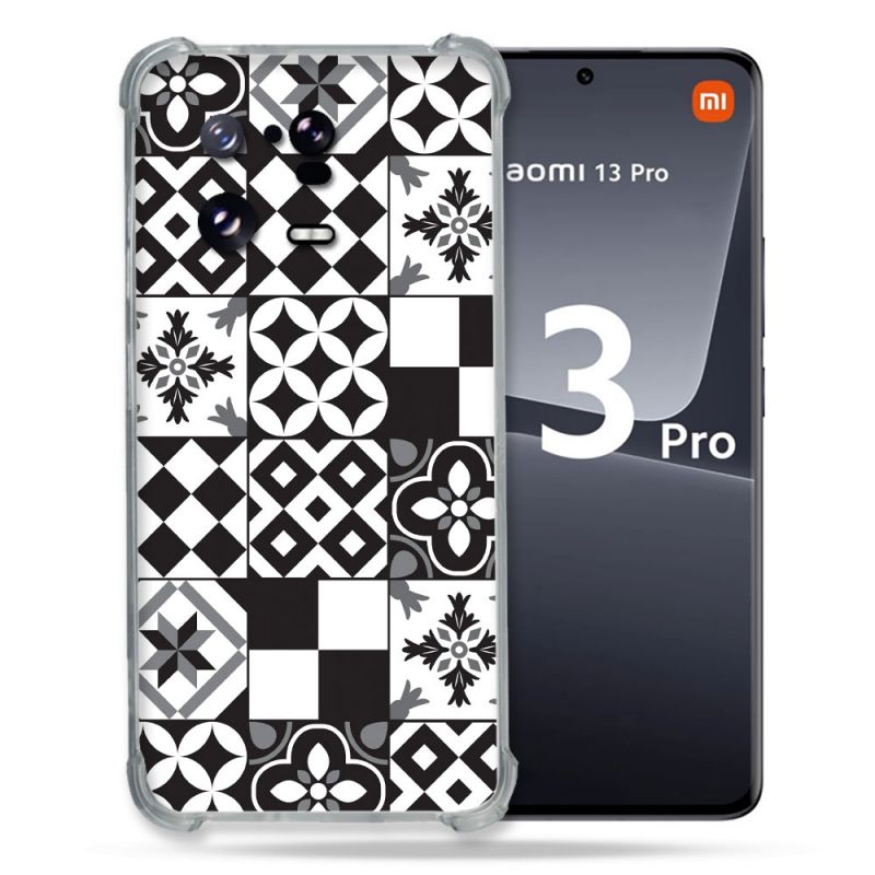 Coque Renforcée pour Xiaomi Mi 13 PRO Texture Carreau Ciment Noir