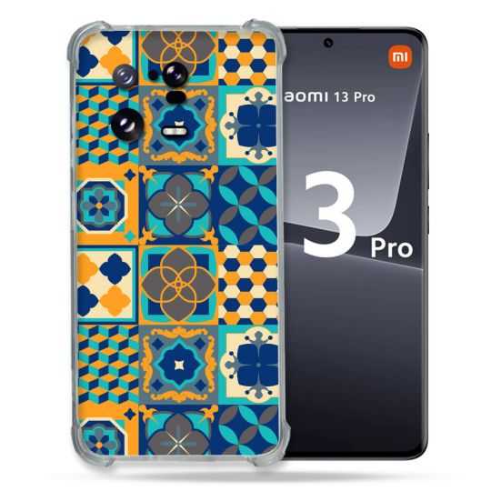 Coque Renforcée pour Xiaomi Mi 13 PRO Texture Carreau Ciment Orange