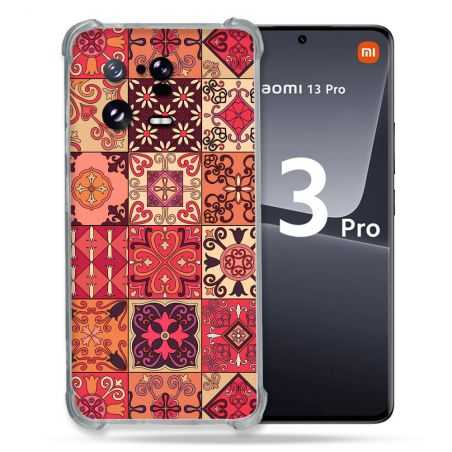 Coque Renforcée pour Xiaomi Mi 13 PRO Texture Carreau Ciment Rouge