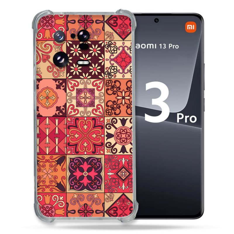 Coque Renforcée pour Xiaomi Mi 13 PRO Texture Carreau Ciment Rouge