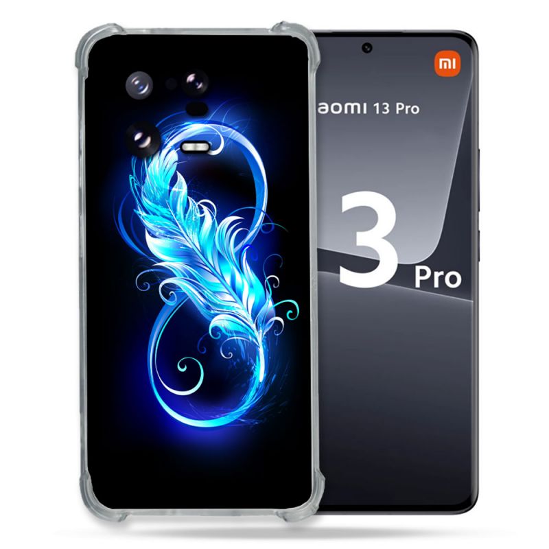 Coque Renforcée pour Xiaomi Mi 13 PRO Texture Plume Infini Bleu
