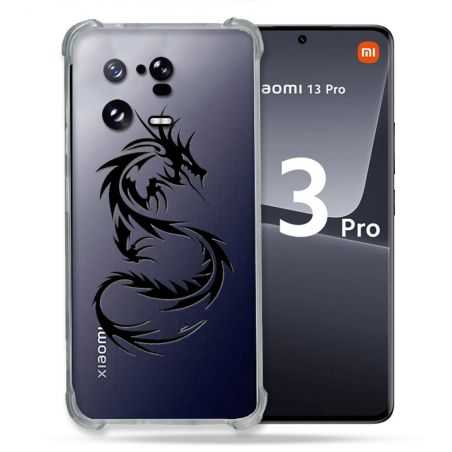 Coque Renforcée Transparente pour Xiaomi Mi 13 PRO Dragon Noir