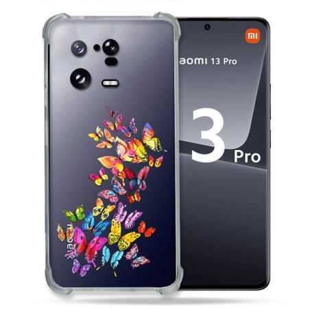 Coque Renforcée Transparente pour Xiaomi Mi 13 PRO Papillon Multicolore