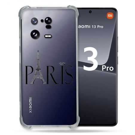 Coque Renforcée Transparente pour Xiaomi Mi 13 PRO Paris Noir