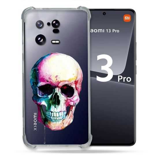 Coque Renforcée Transparente pour Xiaomi Mi 13 PRO Skull Head Crane Colore