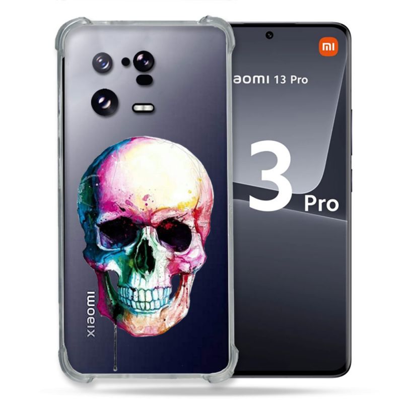 Coque Renforcée Transparente pour Xiaomi Mi 13 PRO Skull Head Crane Colore