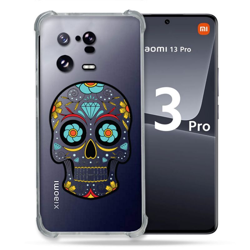 Coque Renforcée Transparente pour Xiaomi Mi 13 PRO Tete Mort Color