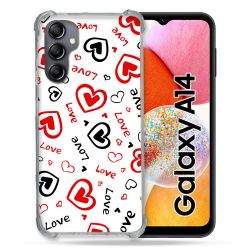 Coque Renforcée En Verre Trempé Pour Samsung Galaxy A14 4G / 5G Amour Love