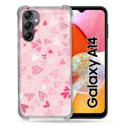 Coque Renforcée En Verre Trempé Pour Samsung Galaxy A14 4G / 5G Amour Ptis Coeurs