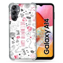 Coque Renforcée En Verre Trempé Pour Samsung Galaxy A14 4G / 5G Amour Valentines