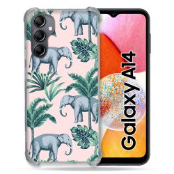 Coque Renforcée En Verre Trempé Pour Samsung Galaxy A14 4G / 5G Animal Elephant Pattern