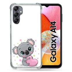 Coque Renforcée En Verre Trempé Pour Samsung Galaxy A14 4G / 5G Animal Koala Cœur