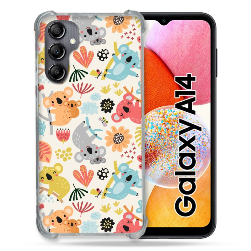 Coque Renforcée En Verre Trempé Pour Samsung Galaxy A14 4G / 5G Animal Koala Pattern