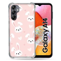 Coque Renforcée En Verre Trempé Pour Samsung Galaxy A14 4G / 5G Animal Lapin Rose