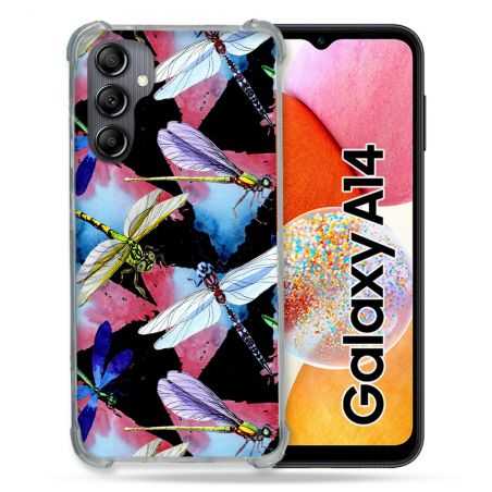 Coque Renforcée En Verre Trempé Pour Samsung Galaxy A14 4G / 5G Animal Libellule