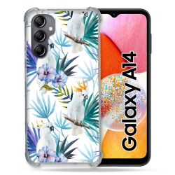 Coque Renforcée En Verre Trempé Pour Samsung Galaxy A14 4G / 5G Animal Perroquet Peinture