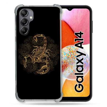 Coque Renforcée En Verre Trempé Pour Samsung Galaxy A14 4G / 5G Animal Scorpion Fresque