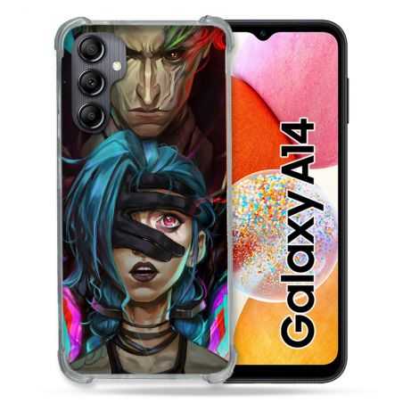 Coque Renforcée En Verre Trempé Pour Samsung Galaxy A14 4G / 5G Arcane Jynx Bleu
