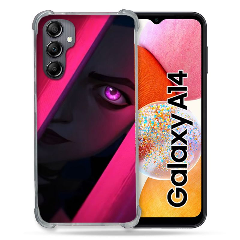 Coque Renforcée En Verre Trempé Pour Samsung Galaxy A14 4G / 5G Arcane Jynx Rose