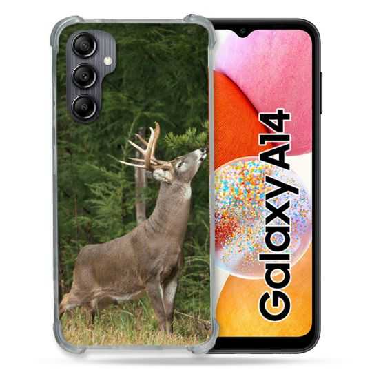 Coque Renforcée En Verre Trempé Pour Samsung Galaxy A14 4G / 5G Chasse Cerf