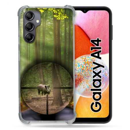Coque Renforcée En Verre Trempé Pour Samsung Galaxy A14 4G / 5G Chasse Sanglier Viseur
