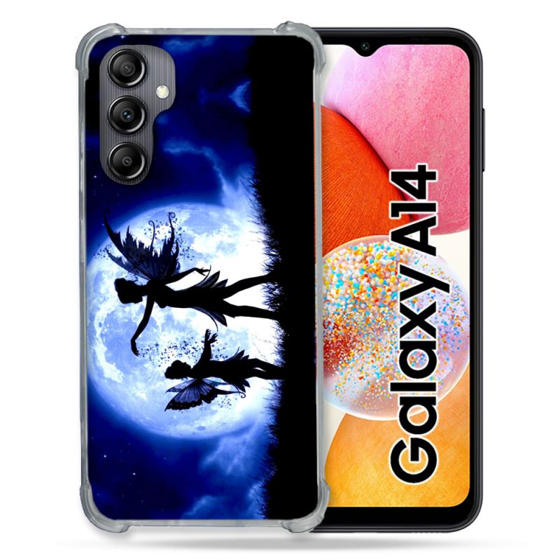 Coque Renforcée En Verre Trempé Pour Samsung Galaxy A14 4G / 5G Fantastique Fee Lune