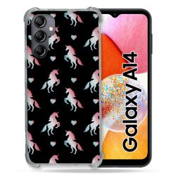Coque Renforcée En Verre Trempé Pour Samsung Galaxy A14 4G / 5G Fantastique Licorne Pattern