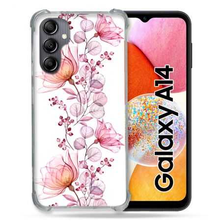 Coque Renforcée En Verre Trempé Pour Samsung Galaxy A14 4G / 5G Fleur Eclosion