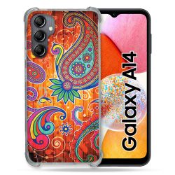 Coque Renforcée En Verre Trempé Pour Samsung Galaxy A14 4G / 5G Fleur Psychedelic
