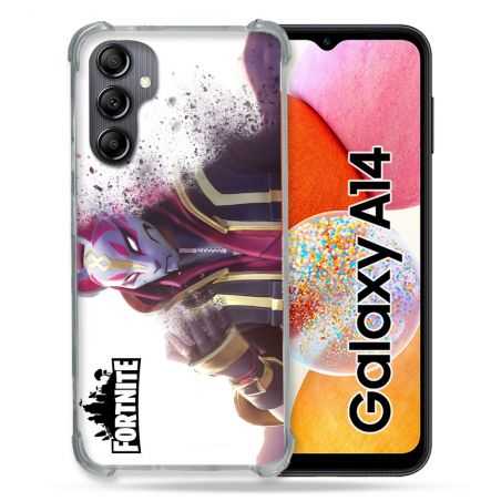 Coque Renforcée En Verre Trempé Pour Samsung Galaxy A14 4G / 5G Fortnite Blanc