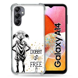 Coque Renforcée En Verre Trempé Pour Samsung Galaxy A14 4G / 5G Harry Potter Dobby Free Blanc