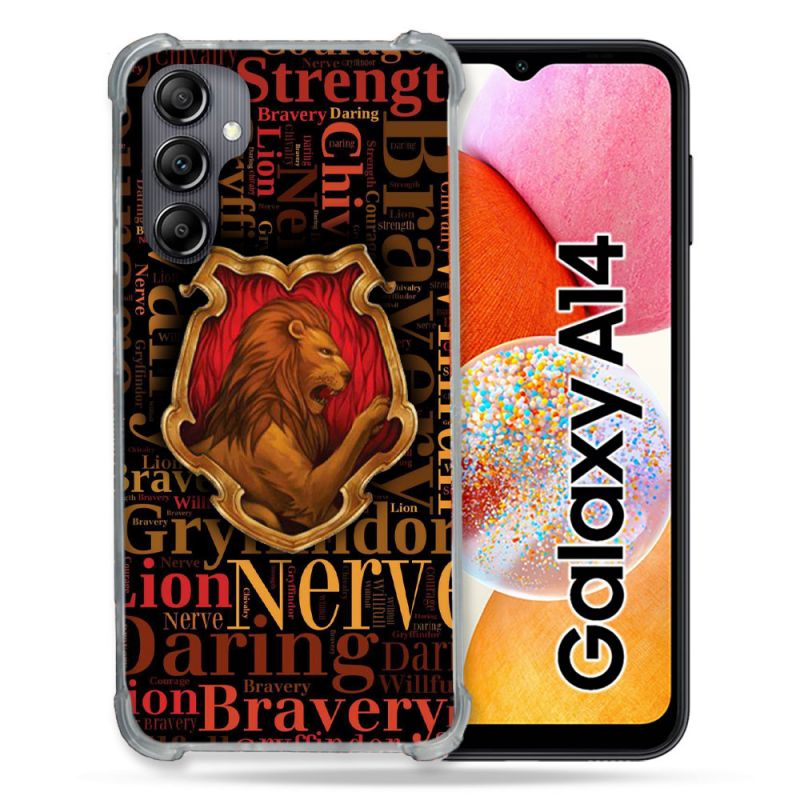 Coque Renforcée En Verre Trempé Pour Samsung Galaxy A14 4G / 5G Harry Potter Griffondor