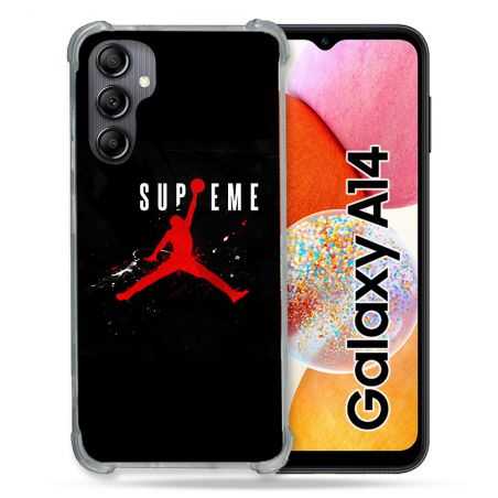 Coque Renforcée En Verre Trempé Pour Samsung Galaxy A14 4G / 5G Jordan Supreme Noir