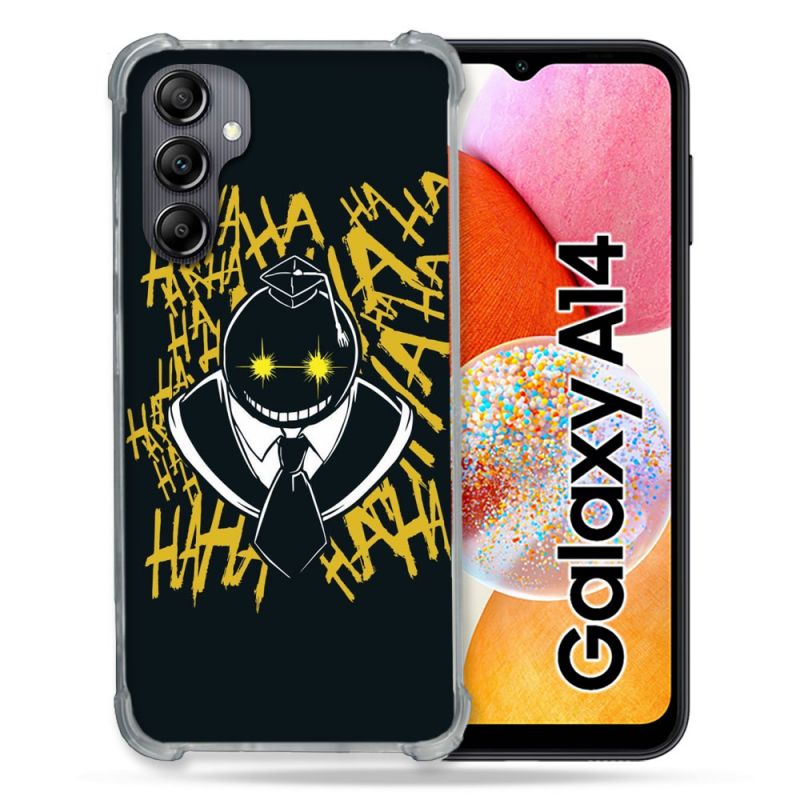 Coque Renforcée En Verre Trempé Pour Samsung Galaxy A14 4G / 5G Manga Assassination Classroom Kuro Noir