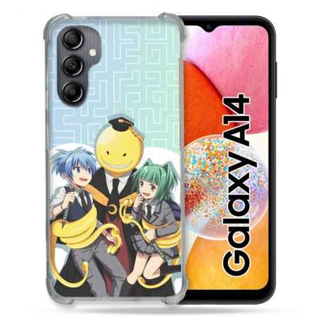 Coque Renforcée En Verre Trempé Pour Samsung Galaxy A14 4G / 5G Manga Assassination Classroom Kuro Trio