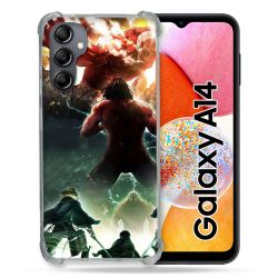Coque Renforcée En Verre Trempé Pour Samsung Galaxy A14 4G / 5G Manga Attaque Titans Combat