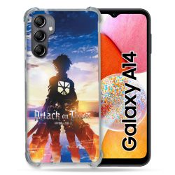 Coque Renforcée En Verre Trempé Pour Samsung Galaxy A14 4G / 5G Manga Attaque Titans Soleil
