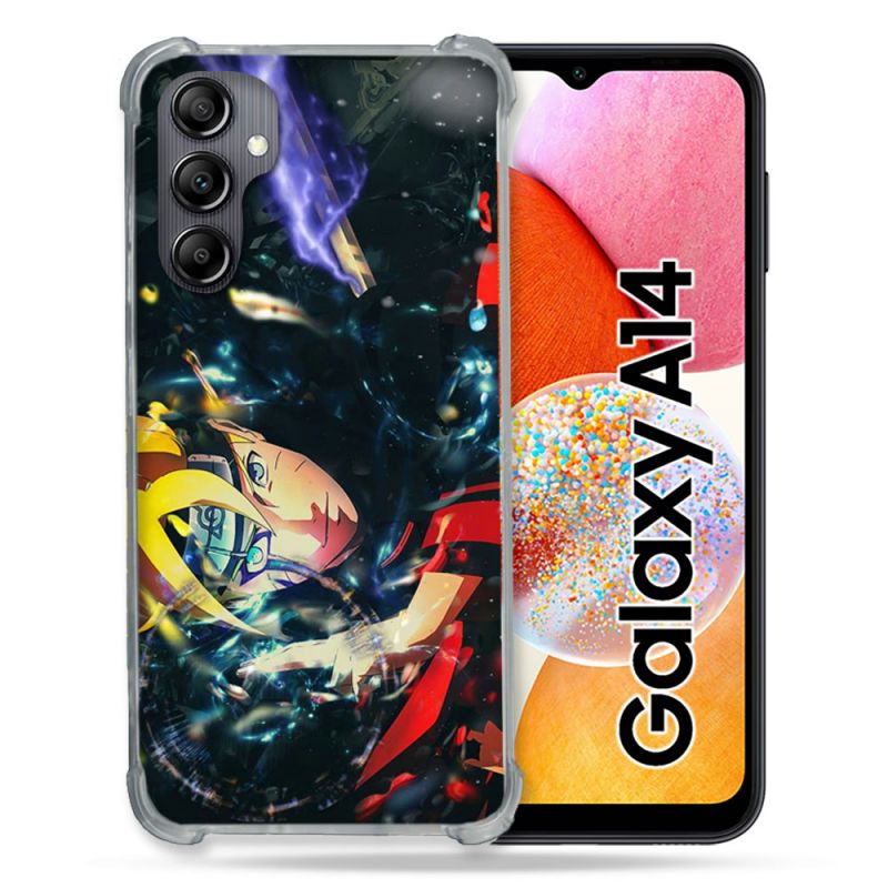 Coque Renforcée En Verre Trempé Pour Samsung Galaxy A14 4G / 5G Manga Boruto Eclair