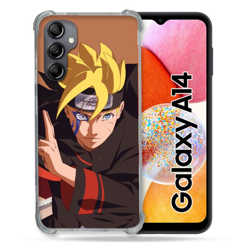 Coque Renforcée En Verre Trempé Pour Samsung Galaxy A14 4G / 5G Manga Boruto Signe