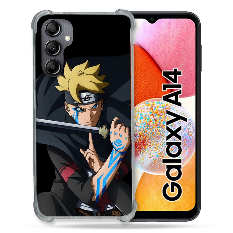 Coque Renforcée En Verre Trempé Pour Samsung Galaxy A14 4G / 5G Manga Boruto Tatouage
