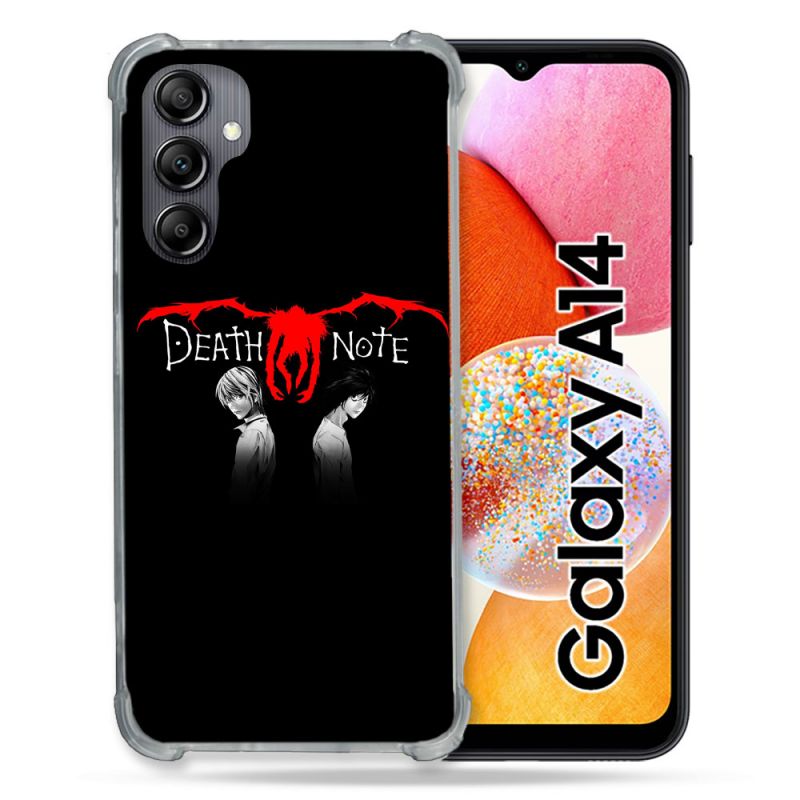 Coque Renforcée En Verre Trempé Pour Samsung Galaxy A14 4G / 5G Manga Death Note Noir